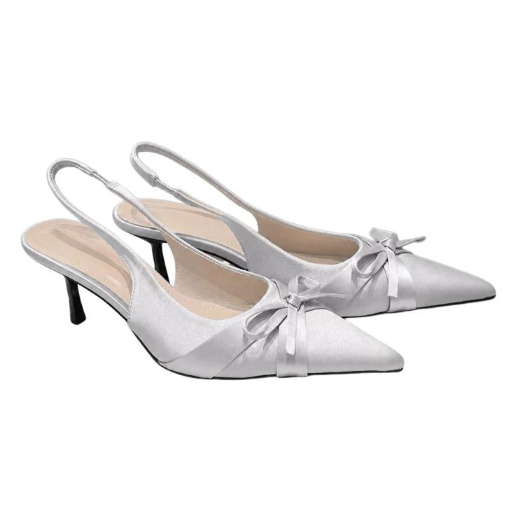 5cm Pointed Toe Backless Low Cut Stiletto Heels, 34, 35, 36, 37, 38, 39, 40, 41, 42