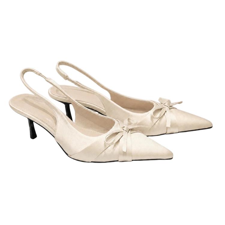 5cm Pointed Toe Backless Low Cut Stiletto Heels, 34, 35, 36, 37, 38, 39, 40, 41, 42