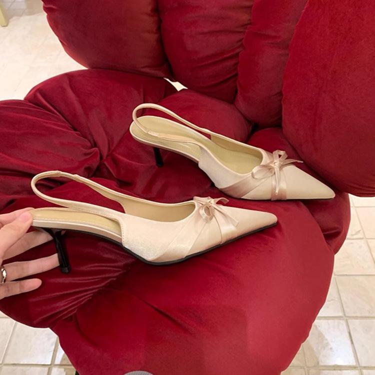 5cm Pointed Toe Backless Low Cut Stiletto Heels, 34, 35, 36, 37, 38, 39, 40, 41, 42