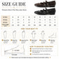 Retro flat Mary Jane shoes size guide chart with two shoe views