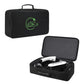 Rectangular black EV cable storage case with green charging logo, open compartment with charger