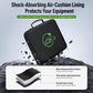 Black EV cable storage case with green charging logo, shock-absorbing style padding visible