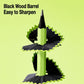 Green wooden pencil with sharpened black graphite tip for drawing and writing.