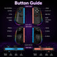 Front and back views of black magnetic controllers with buttons and dual sticks