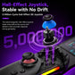 Black controller with hall-effect style motion joystick and glowing RGB accent