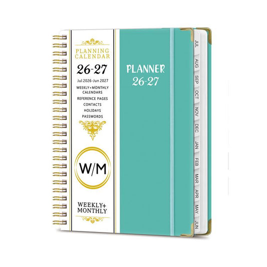 Jul 2026 - Jun 2027 Academic Planner Weekly & Monthly A5 Hardcover Spiral Organizer with Tabs