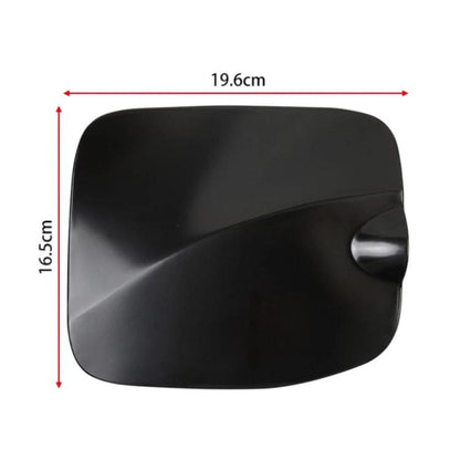 Fuel tank outer cover for Toyota Tacoma, black with silver circular cap detail