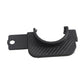 Black fuel door bracket with OFF and LOCK molded marks, curved opening, and mount holes