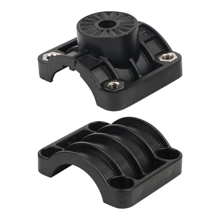 Garmin Panoptix transducer shaft bracket with black cradle and channel mount