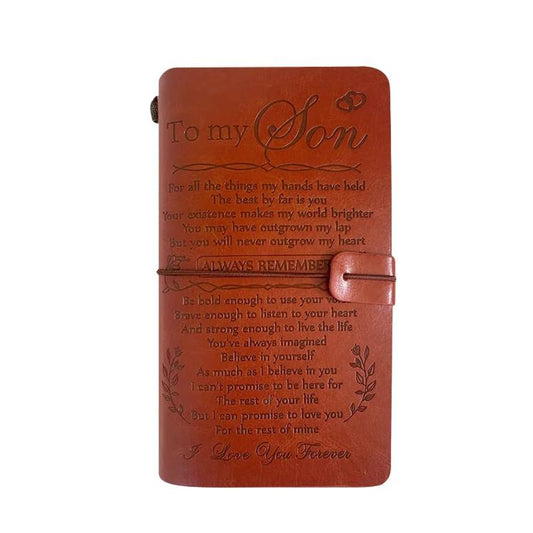 A6 Leather Refillable Journal Vintage Travelers Notebook with Engraved Quote, Graduation, To My Goddaughter, To My Son, Brown - To My Mom, Pink - To My Mom, Brown - Dad to Son, Brown - Mom to Son, Brown - To My Wife, Pink - To My Wife                  ...