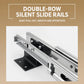 Slide-out closet pants rack with double-row silent slide rail hardware