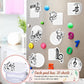 Sheet note pads with music icons and staff lines, shown on a pinboard with magnets