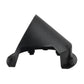 Black plastic filter housing bracket with mounting tabs and open top