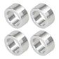 Steering shaft bushing set of 4 silver metal sleeves, angled open centers