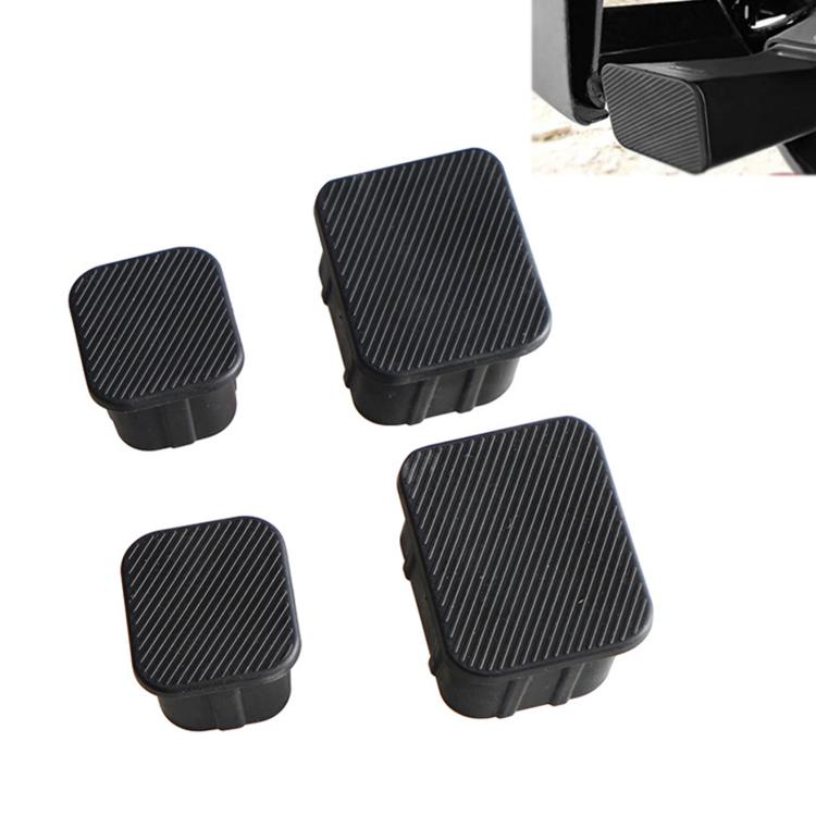 Black ribbed rubber plug covers, four rectangular caps