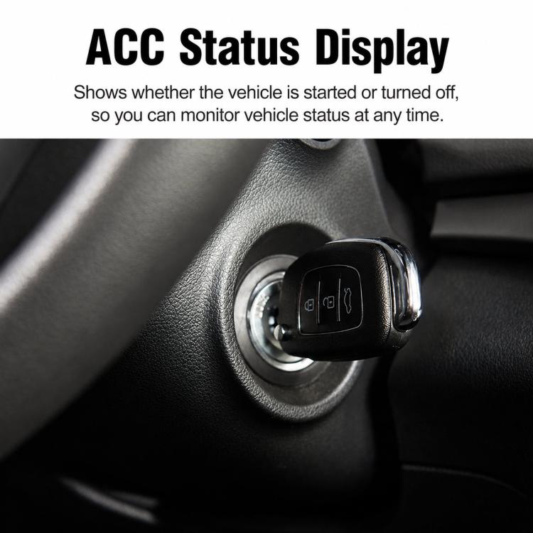 Vehicle GPS tracker status module connected near an ignition switch