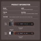 Watercolor brush set product information card showing bristle and handle measurements
