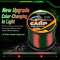 Carp color-changing fishing line spool with green-and-red line, 1000m