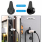 Black EV charger wall mount holster showing cable hanging and plug insertion areas
