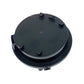 Circular sensor module lid with mounting clips, black plastic base