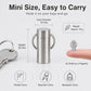 Mini sealed pill case keychain with silver body, key ring handle, compact size