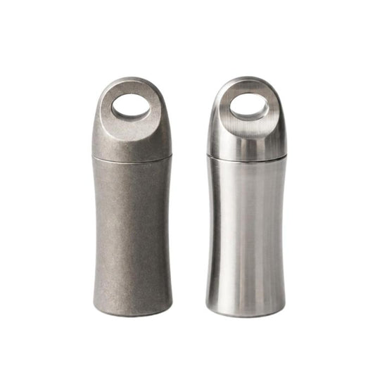 Pure Titanium Waterproof Sealed EDC Portable Outdoor Medicine Box, Polished, Stonewashed