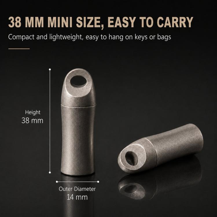 Pure Titanium Waterproof Sealed EDC Portable Outdoor Medicine Box, Polished, Stonewashed