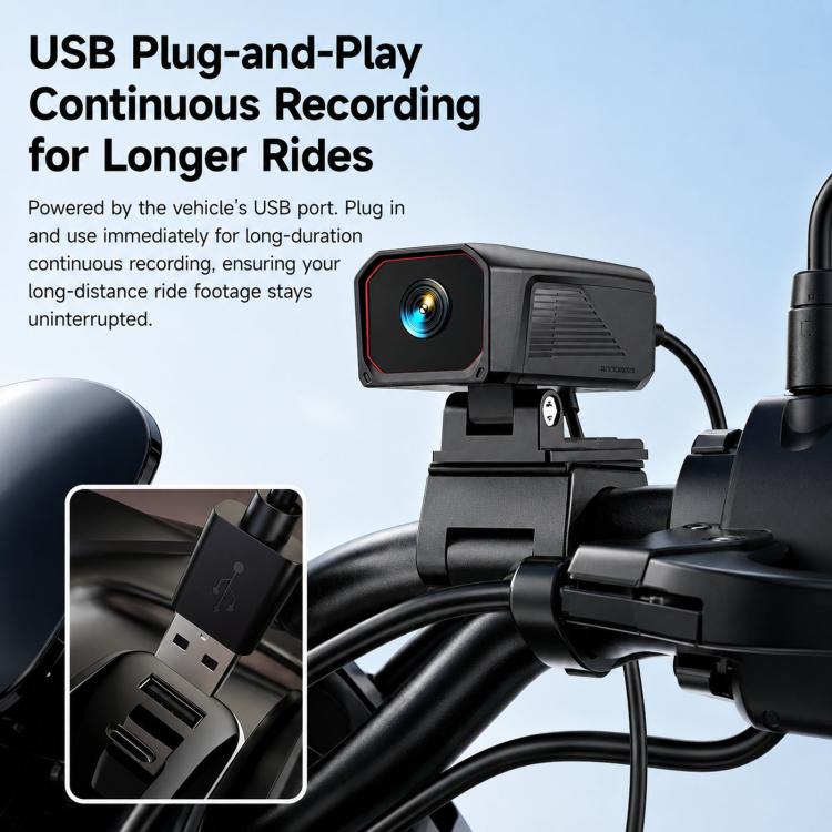 D8 Motorcycle Dash Cam IPX5 Waterproof Bicycle 2K Camera With WiFi App Control