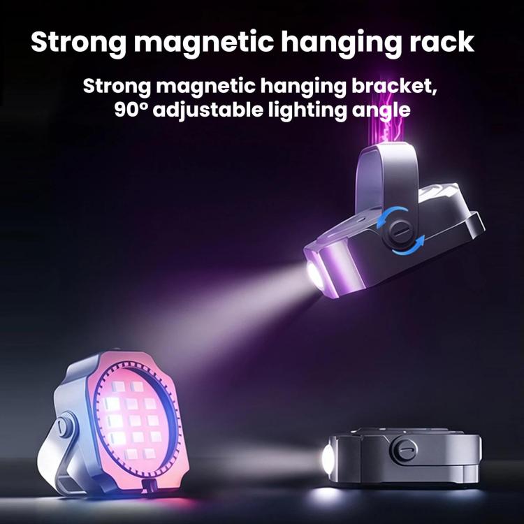 Mini Square Titanium Alloy EDC Flashlight Magnetic Type-C Rechargeable Portable Keychain