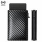 Carbon fiber black slim wallet with card slots and side pop-up money clip
