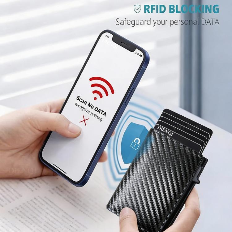Carbon fiber slim wallet with card slots and side clasp/clip