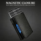 Carbon fiber card wallet with magnetic closure design and card slots