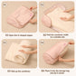 Pink cylindrical quilt storage bag with U-shaped zipper, folded and ready to store contents