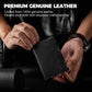 Genuine leather carbon fiber-look slim RFID wallet with zipper coin pocket
