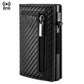 Carbon fiber black slim card wallet with pop-up mechanism and zip coin pocket