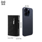 Black slim card wallet with zip coin pocket and pop-up card holder