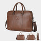 BULL CAPTAIN Genuine Leather Briefcase for Men 15.6 Inch Laptop Messenger Bag