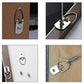 D-ring frame hooks with screws mounted on board edges, silver finish