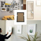 Sawtooth D-ring picture frame hooks hanging a small wall frame, silver metal