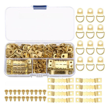 276 in 1 Picture Frame Decorative Hook Kit Sawtooth Hooks & D-Ring Hooks With Screws, 276 in 1