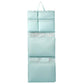 Hanging travel clothes organizer bag, mint with multiple padded compartments and hanging straps