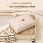 Beige hanging organizer bag with compartments for travel suitcase storage