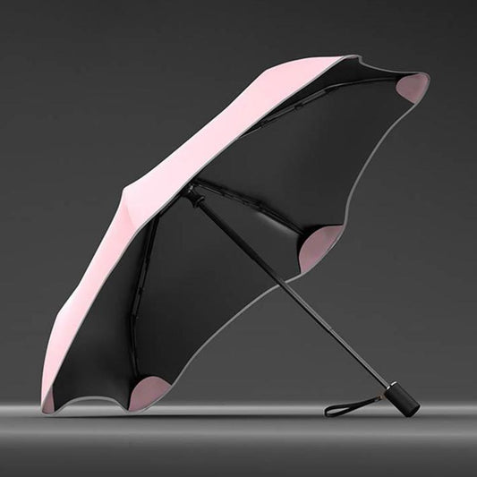 OLYCAT Three-Fold Black Coating Sun Umbrella Manual Sunny And Rain Dual-Purpose Umbrella