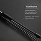 Manual umbrella frame close-up with black metal ribs and sliding mechanism