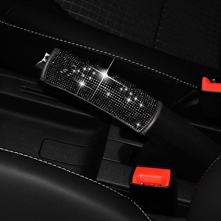 Rhinestone car handbrake cover with black crystal grid sparkle on emergency brake