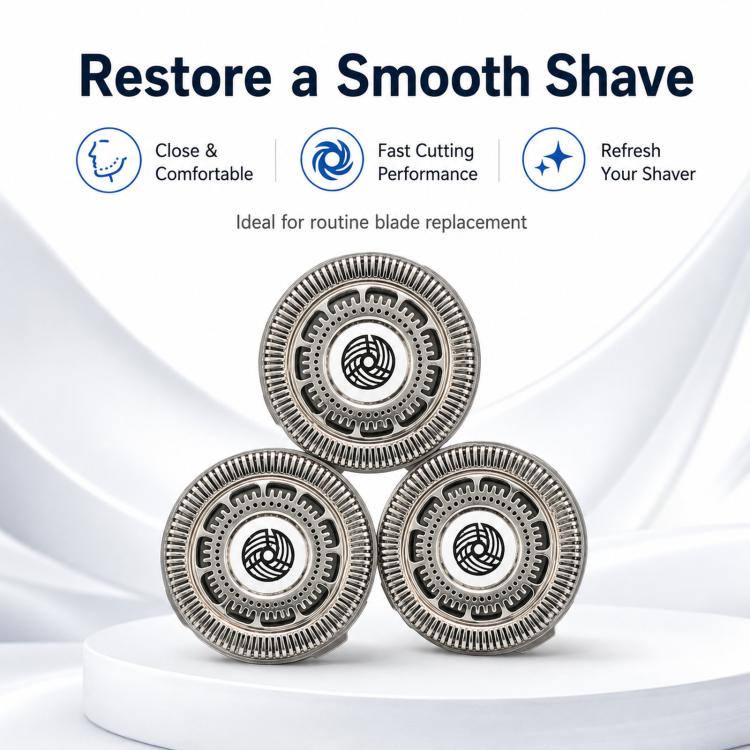 SH90 replacement foil cutter blades, three circular cutting heads