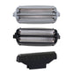 Silver and black shaver foil heads with cutting comb and metal roller drums