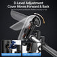 Phone mount with clear 3-level adjustable sunshade cover over mounted smartphone