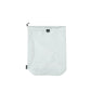 Waterproof drawstring shoe storage pouch in white, front view with Hypalon loop