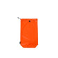 Waterproof drawstring shoe storage pouch, bright orange with top grommet and pull cords